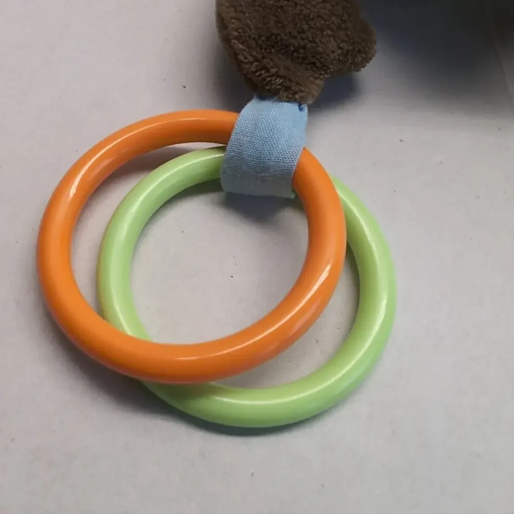 Carter's‎ Monkey Crib Toy Plush Baby Rattle Teether Hanging Blue Green Brown